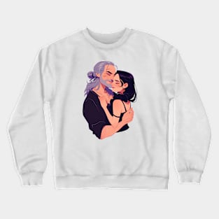 The Witch and the Warrior - Valentines Day - Anime Style - Witcher Crewneck Sweatshirt